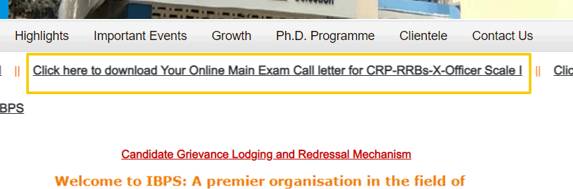IBPS RRB admit card notice