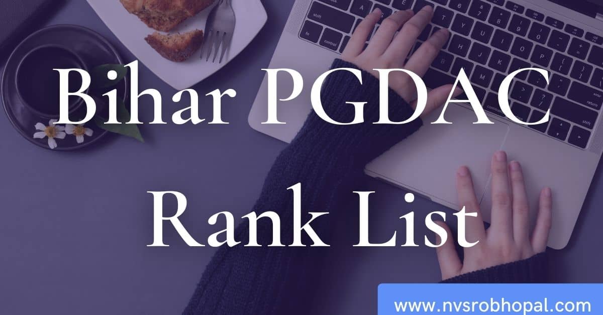 Bihar PGDAC Rank List 2021