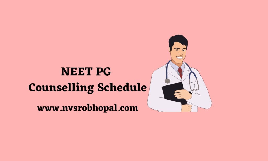 NEET PG Counselling Schedule