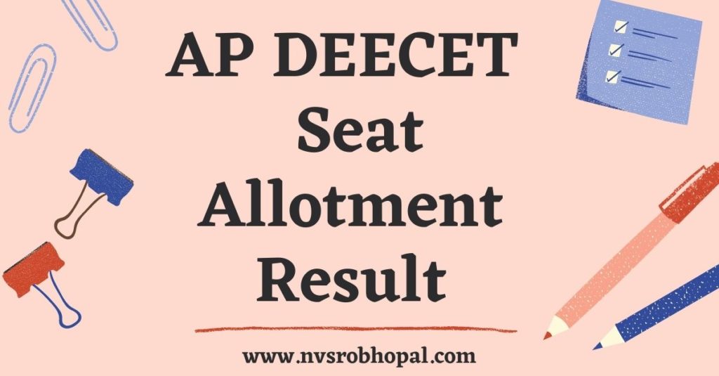 AP DEECET 1st Phase Seat Allotment Result