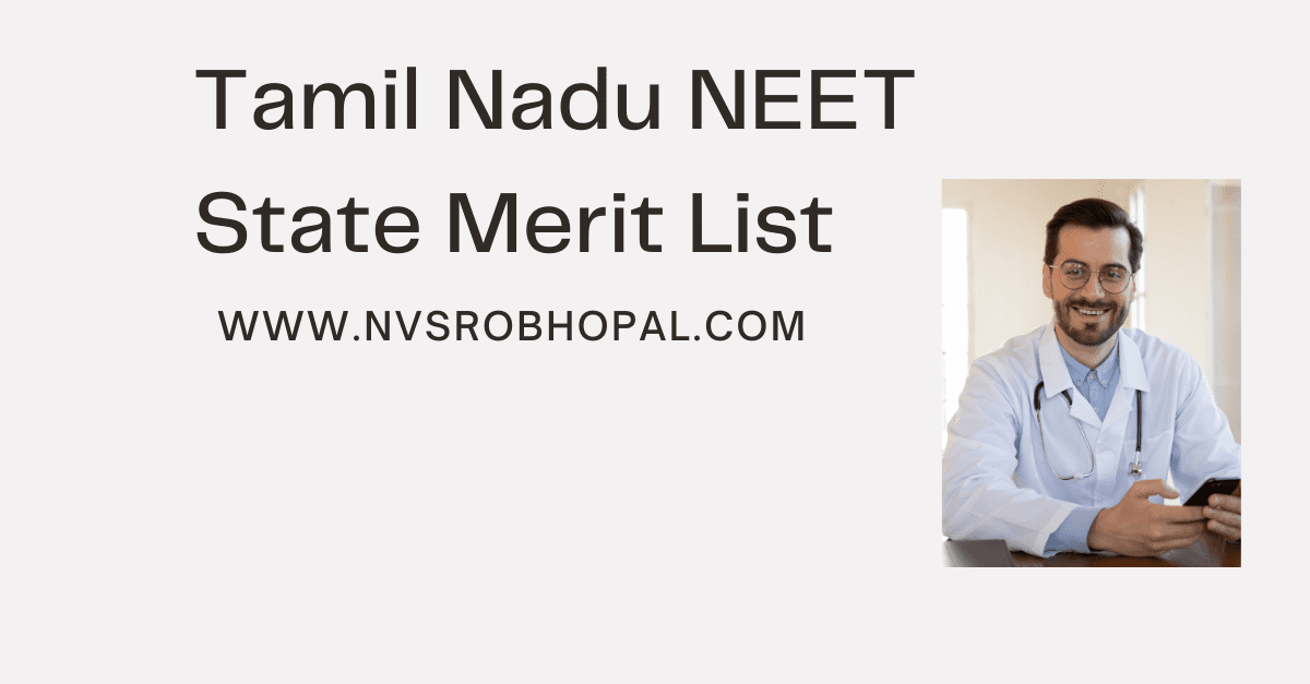 Tamil Nadu NEET State Merit List 2021 Date tnmedicalselection.net