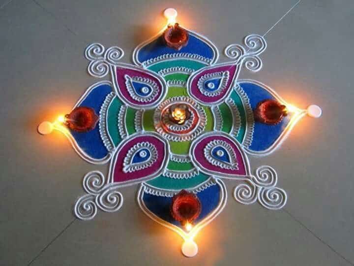 easy rangoli for Diwali 2