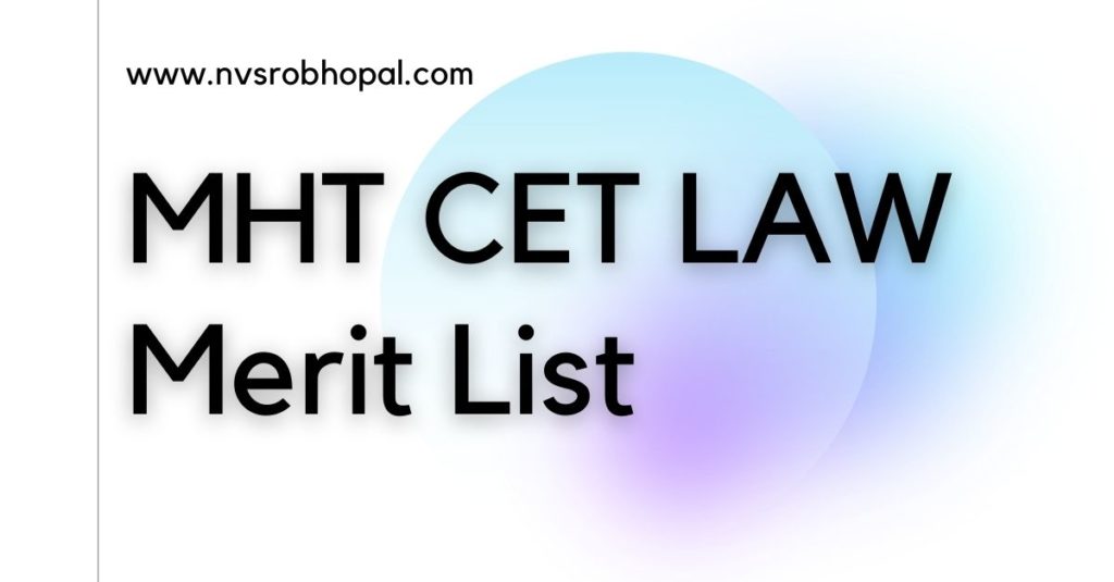 MHT CET LAW 3 Year Merit List