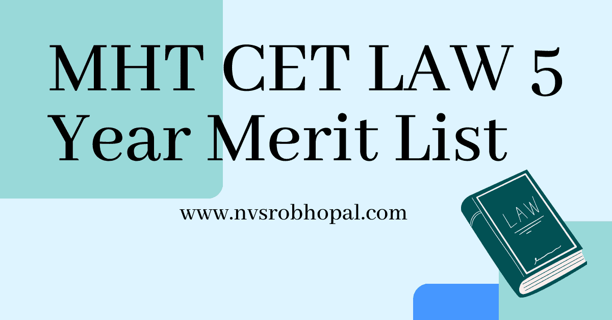 MHT CET LAW 5 Year Final Merit List