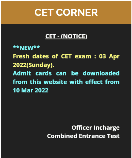 RMS CET Notice