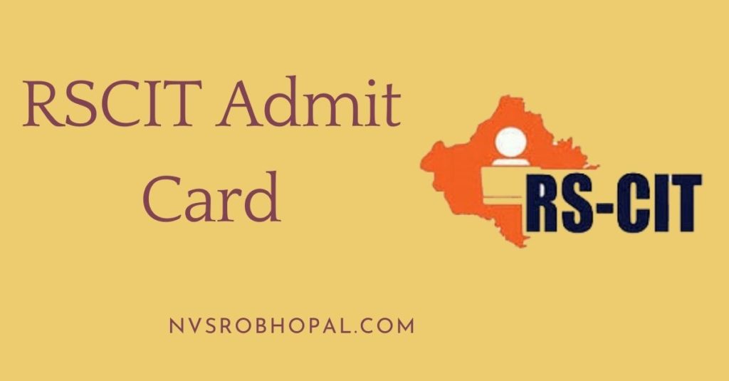 RSCIT Admit Card