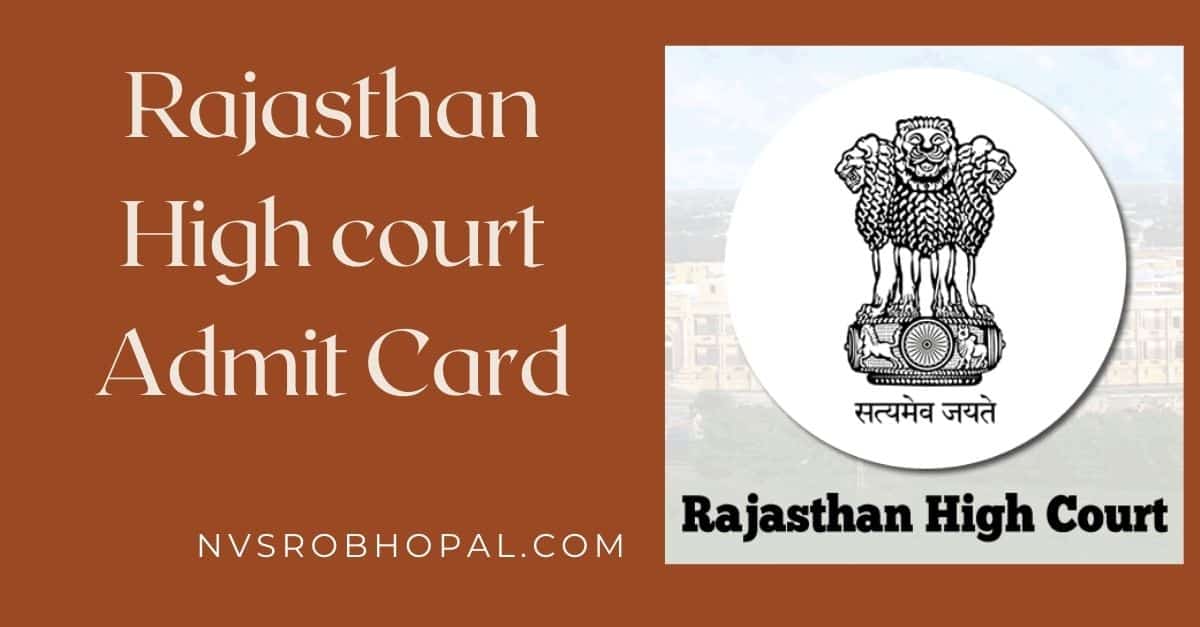 Rajasthan High court Admit Card