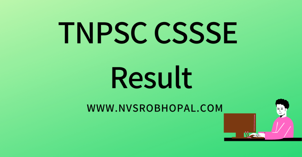 TNPSC CSSSE Result