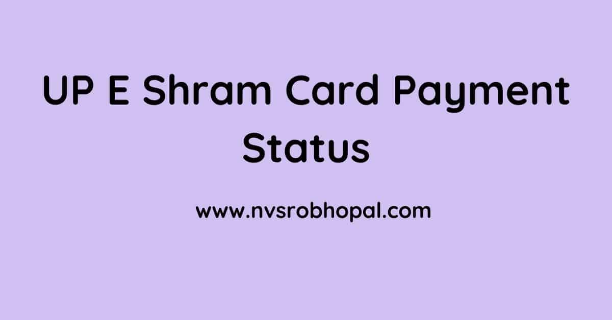 UP E Shram Card Payment Status