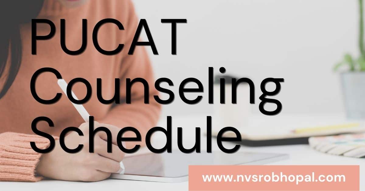 PUCAT Counseling Schedule