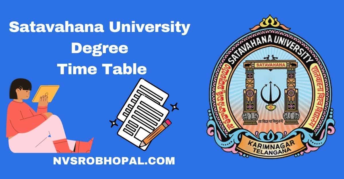 Satavahana University Degree Time Table
