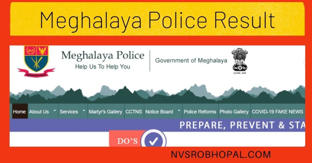 Meghalaya Police Result