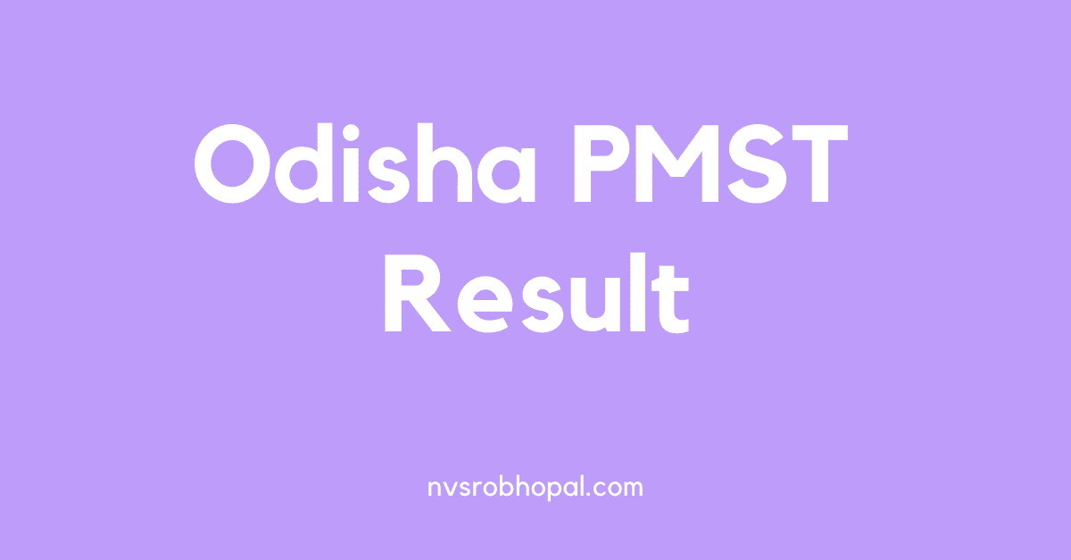 Odisha PMST Result