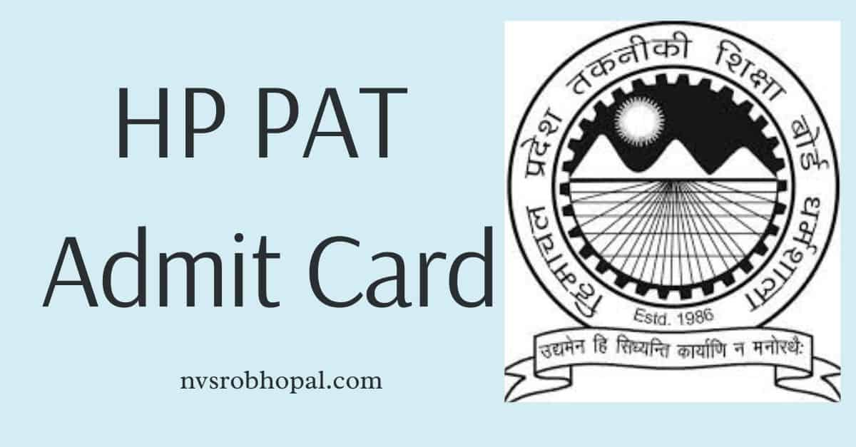 HP PAT Admit Card