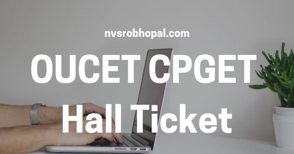 OUCET PGCET Hall Ticket