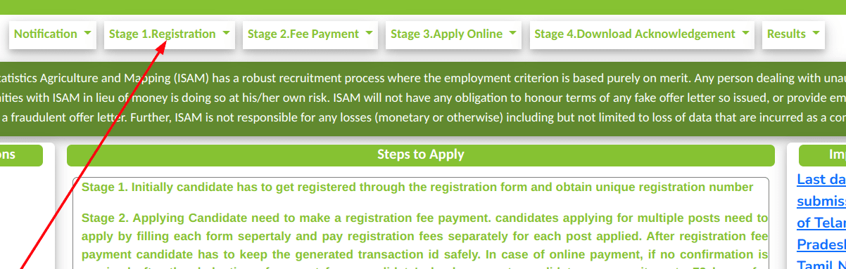 ISAM Online Registration