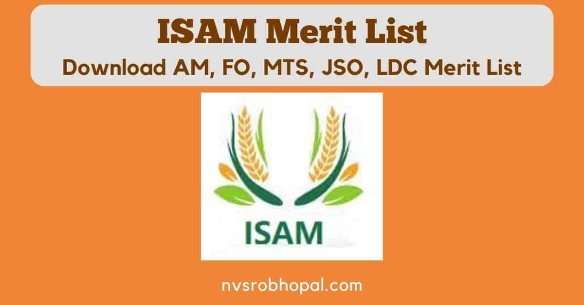 ISAM Recruitment Merit List
