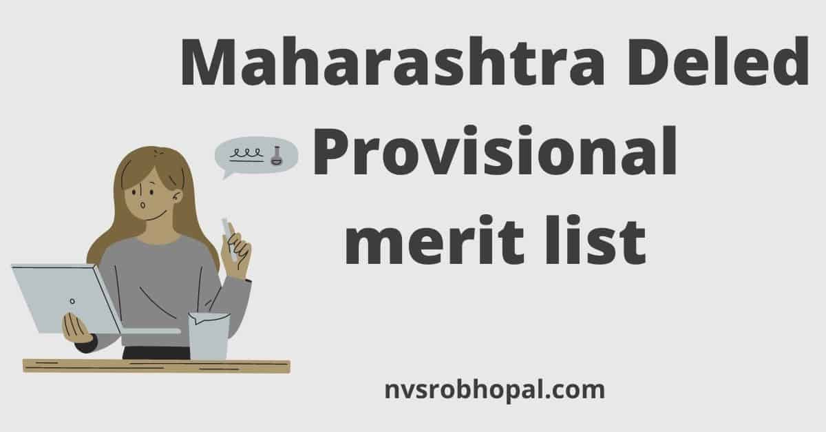 Maharashtra Deled Provisional merit list