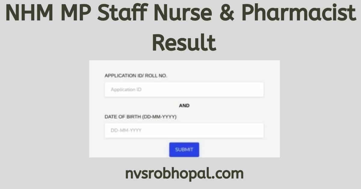 NHM MP Staff Nurse & Pharmacist Result