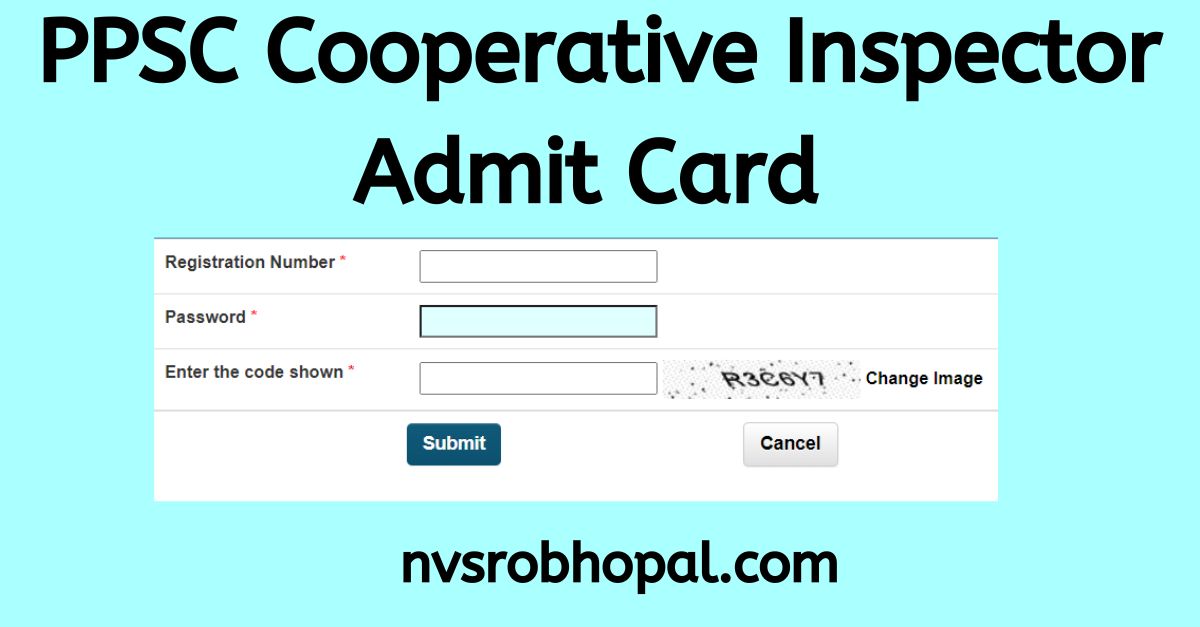 PPSC Cooperative Inspector Admit Card