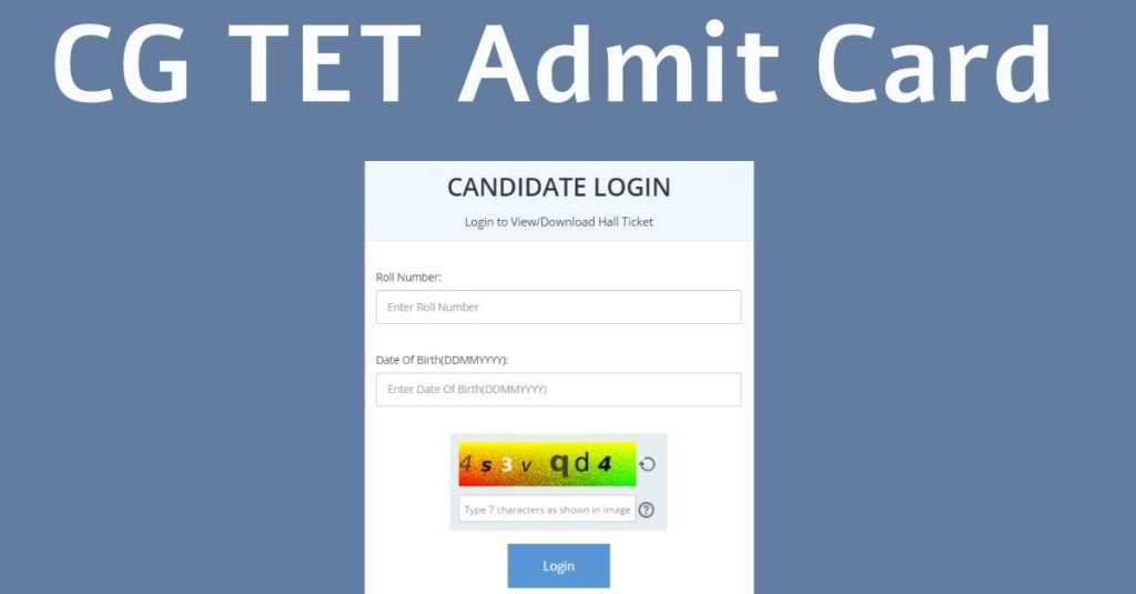 CG TET Admit Card