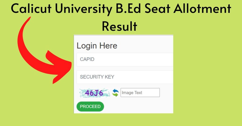 Calicut University B.Ed Seat Allotment Result