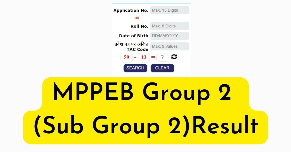 MPPEB Group (Sub Group 2) Result