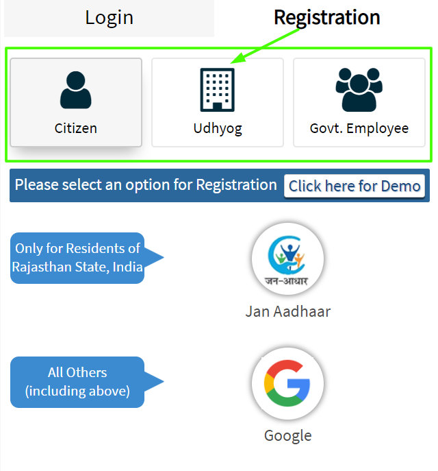 Rajasthan FSO registration process method