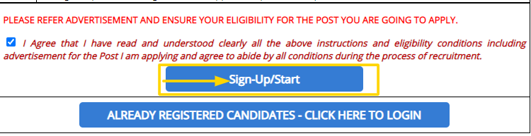 AAI Jr. Exe. registration process