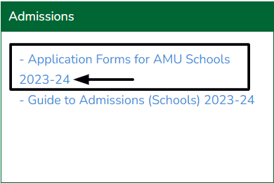 AMU School online application process
