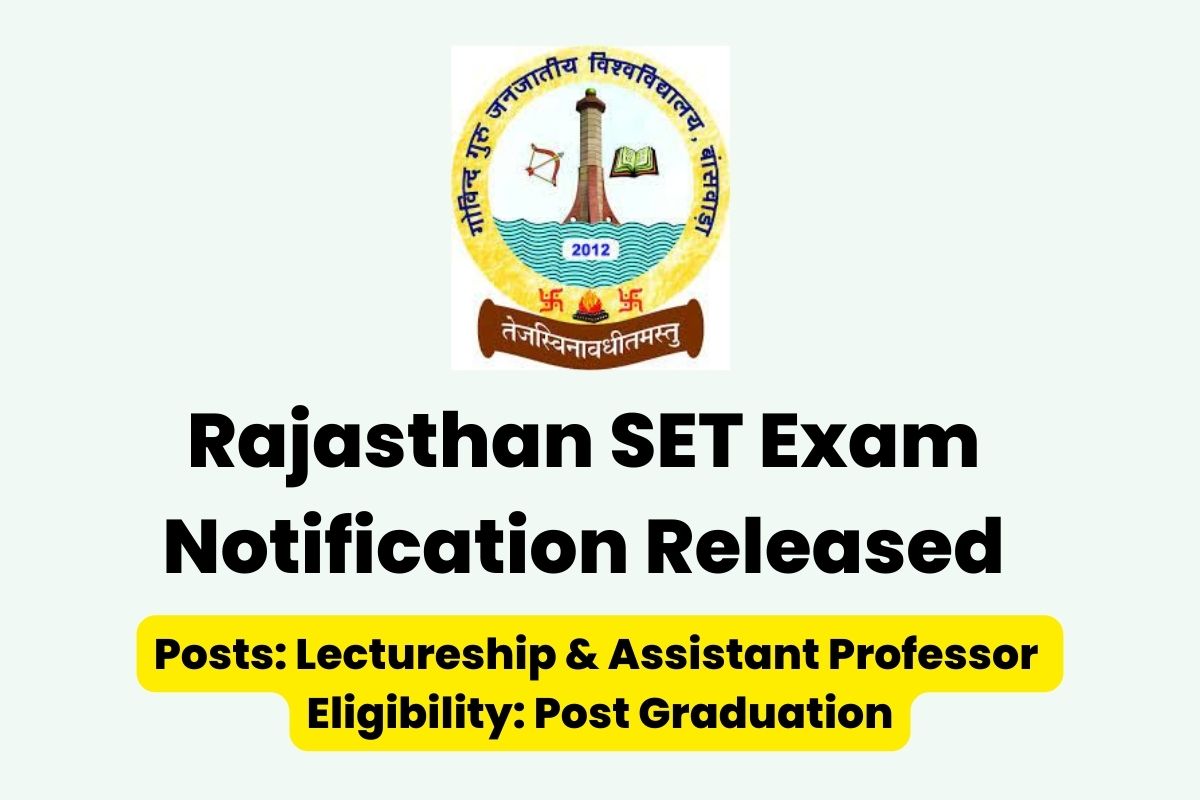 Rajasthan SET 2023 Exam Notification