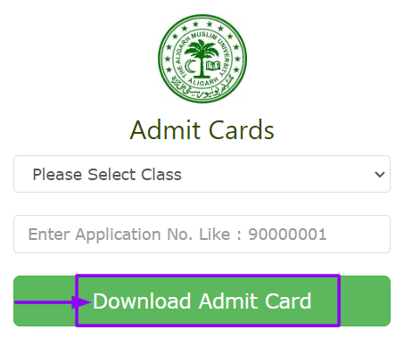 Download AMU Entrance exam admit card